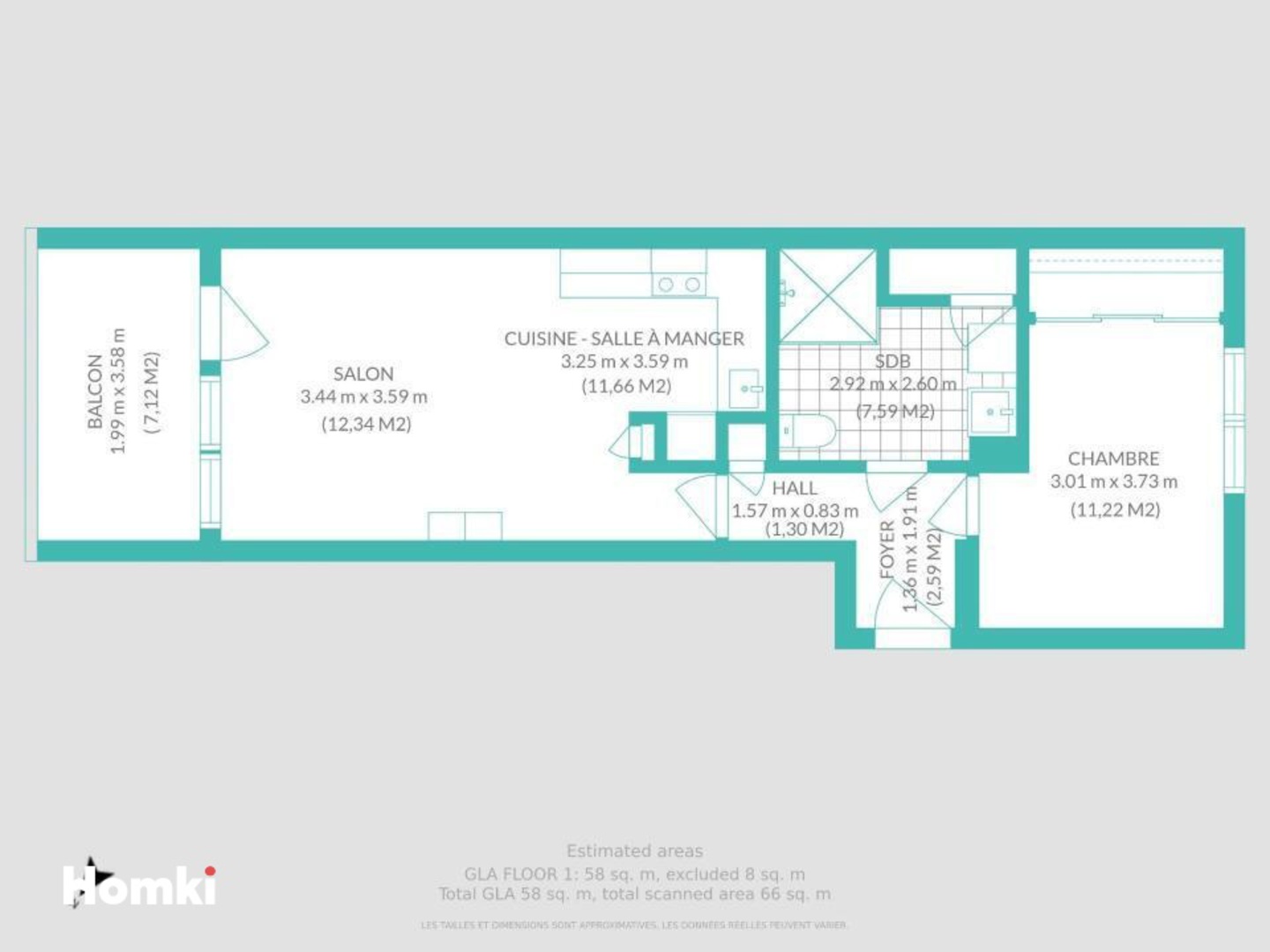 Homki - Vente Appartement  de 50.0 m² à Bordeaux 33100